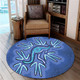 Australia Aboriginal Round Rug - Blue Aboriginal Style Of Dot Kangaroo Artwork  Round Rug