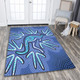 Australia Aboriginal Area Rug - Blue Aboriginal Style Of Dot Kangaroo Artwork  Area Rug