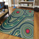 Australia Aboriginal Area Rug - Green Aboriginal Dot Art Style Vector Painting Area Rug