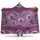 Australia Aboriginal Hooded Blanket - Purple Aboriginal Dot Art Style Painting Hooded Blanket