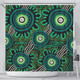 Australia Aboriginal Shower Curtain - Green Aboriginal Dot Art Background Shower Curtain