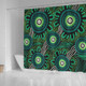 Australia Aboriginal Shower Curtain - Green Aboriginal Dot Art Background Shower Curtain