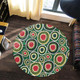 Australia Aboriginal Round Rug - Green Dot Art Circle Pattern From Aboriginal Art Round Rug