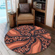 Australia Aboriginal Round Rug - Brown Background With An Aboriginal Art Style Round Rug