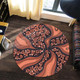 Australia Aboriginal Round Rug - Brown Background With An Aboriginal Art Style Round Rug