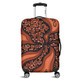 Australia Aboriginal Luggage Cover - Brown Background With An Aboriginal Art Style Luggage Cover