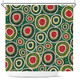 Australia Aboriginal Shower Curtain - Green Dot Art Circle Pattern From Aboriginal Art Shower Curtain