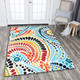 Australia Aboriginal Area Rug - Traditional Australian Aboriginal Native Design (White) Ver 1 Area Rug