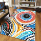 Australia Aboriginal Area Rug - Traditional Australian Aboriginal Native Design (White) Ver 2 Area Rug