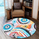 Australia Aboriginal Round Rug - Traditional Australian Aboriginal Native Design (White) Round Rug