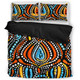 Australia Aboriginal Bedding Set - Traditional Australian Aboriginal Native Design (Black) Ver 2 Bedding Set