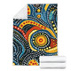 Australia Aboriginal Blanket - Traditional Australian Aboriginal Native Design (Black) Ver 6 Blanket