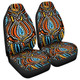 Australia Aboriginal Car Seat Cover - Traditional Australian Aboriginal Native Design (Black) Ver 2 Car Seat Cover