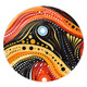 Australia Aboriginal Round Rug - Traditional Australian Aboriginal Native Design (Black) Ver 1 Round Rug