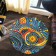 Australia Aboriginal Round Rug - Traditional Australian Aboriginal Native Design (Black) Ver 6 Round Rug