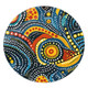 Australia Aboriginal Round Rug - Traditional Australian Aboriginal Native Design (Black) Ver 6 Round Rug