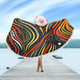 Australia Aboriginal Beach Blanket - Traditional Australian Aboriginal Native Design (Black) Beach Blanket