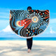 Australia Aboriginal Beach Blanket - Traditional Australian Aboriginal Native Design (Black) Ver 3 Beach Blanket