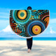 Australia Aboriginal Beach Blanket - Traditional Australian Aboriginal Native Design (Black) Ver 4 Beach Blanket
