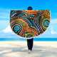 Australia Aboriginal Beach Blanket - Traditional Australian Aboriginal Native Design (Black) Ver 5 Beach Blanket