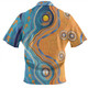 Australia Aboriginal Zip Polo Shirt - Indigenous Beach Dot Painting Art Zip Polo Shirt