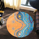 Australia Aboriginal Round Rug - Indigenous Beach Dot Painting Art Round Rug