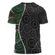 Australia Aboriginal T-shirt - Green Dot Art Circle Pattern From Aboriginal Art T-shirt