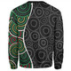 Australia Aboriginal Sweatshirt - Green Dot Art Circle Pattern From Aboriginal Art Sweatshirt