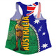 Australia Custom Women Racerback Singlet - Kangaroo Happy Australia Day Women Racerback Singlet