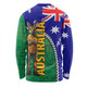 Australia Custom Long Sleeve T-shirt - Kangaroo Happy Australia Day Long Sleeve T-shirt