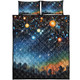 Australia Aboriginal Quilt Bed Set - Aboriginal Dot Painting Dreamtime Story Of A Night Sky Quilt Bed Set