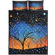 Australia Aboriginal Quilt Bed Set - Australian Dreamtime Story Of A Night Sky Quilt Bed Set