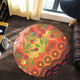 Australia Aboriginal Round Rug - Aboriginal Dot Art With Bush Flowers Round Rug