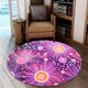 Australia Aboriginal Round Rug - Beautiful Aboriginal Pastel Pink Style Round Rug