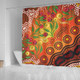 Australia Aboriginal Shower Curtain - Aboriginal Dot Art With Bush Flowers Shower Curtain