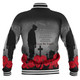 Australia Anzac Day Custom Baseball Jacket - Remembrance Day Soldier In A Red Poppies Field Baseball Jacket