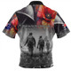 Australia Anzac Day Custom Zip Polo Shirt - Thank You For The Risks You Take Zip Polo Shirt