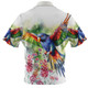 Australia Rainbow Lorikeets Hawaiian Shirt - Rainbow Lorikeets Flying With Grevillea Flowers Art Hawaiian Shirt