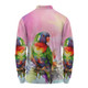 Australia Rainbow Lorikeets Long Sleeve Polo Shirt - Rainbow Lorikeets Color Art Long Sleeve Polo Shirt