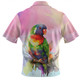 Australia Rainbow Lorikeets Zip Polo Shirt - Rainbow Lorikeets Color Art Zip Polo Shirt