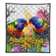 Australia Rainbow Lorikeets Quilt - Rainbow Lorikeets With Grevillea Flowers Quilt