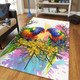 Australia Rainbow Lorikeets Area Rug - Rainbow Lorikeets With Grevillea Flowers Area Rug