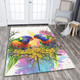 Australia Rainbow Lorikeets Area Rug - Rainbow Lorikeets With Grevillea Flowers Area Rug