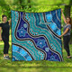 Australia Turtles Aboriginal Quilt - River And Turtles Dot Art Painting Blue Quilt