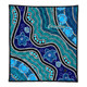 Australia Turtles Aboriginal Quilt - River And Turtles Dot Art Painting Blue Quilt