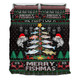 Australia Christmas Fishing Bedding Set - Merrry Fishmas Fishing Rod Christmas Tree Bedding Set