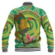 Australia Aboriginal Baseball Jacket - Brolga Bird Dancing With Australia Native Flowers V2 Baseball Jacket