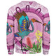 Australia Aboriginal Sweatshirt - Brolga Bird Dancing With Australia Native Flowers Sweatshirt