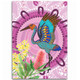 Australia Aboriginal Area Rug - Brolga Bird Dancing With Australia Native Flowers Area Rug