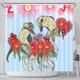 Australia Kookaburra Shower Curtain - Couple Kookaburra With Eucalyptus Flower Art Shower Curtain